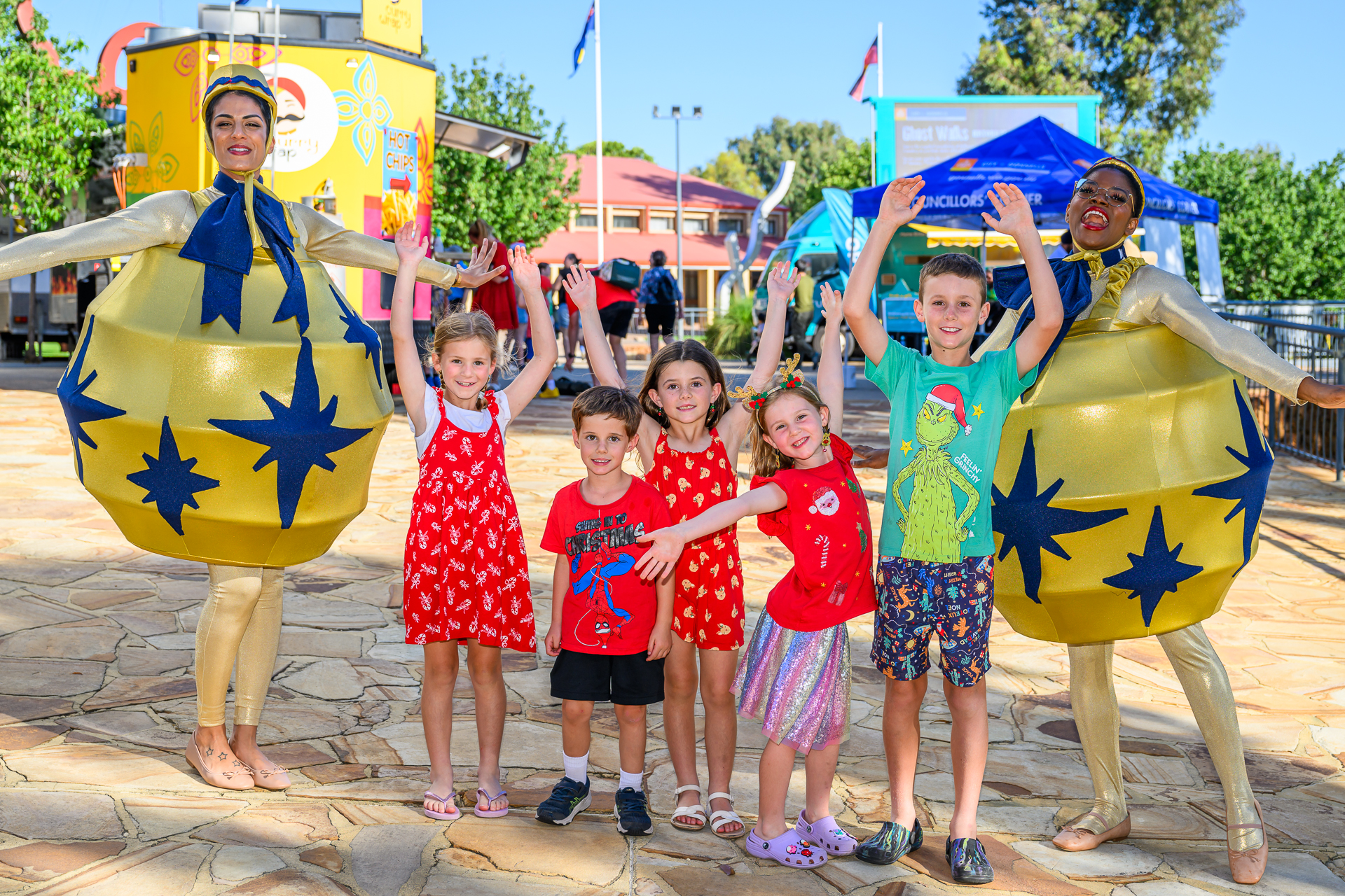 Performers spread the Christmas cheer along the 1.5 kilometre trail at Jingle All the Way in the City of Gosnells.