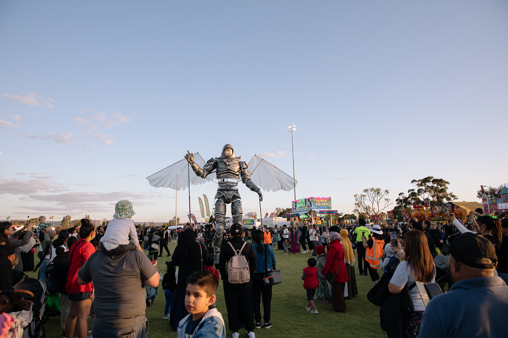 – The Messenger, a 5m-tall puppet, spread messages of love, acceptance and  unity in its Western Australian debut at Fusion Food and Culture Festival last weekend