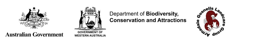 Australian Government, Government of WA and DBCA and Armadale and Gosnells Landcare Logos