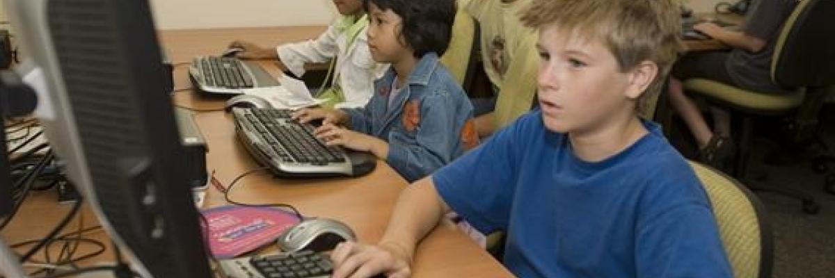 Children on computers