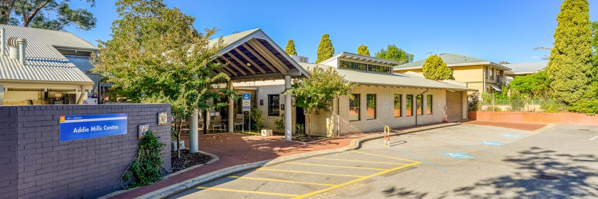 Entrance to the Addie Mills Centre 