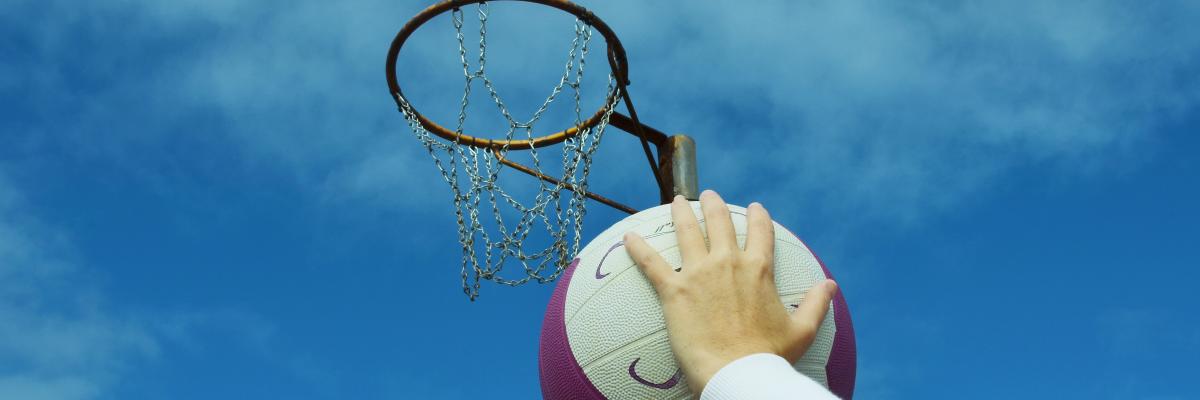 Netball and netball hoop 