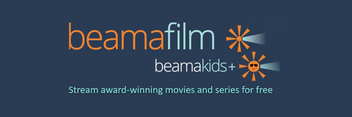 Logo and hero text for Beamafilm