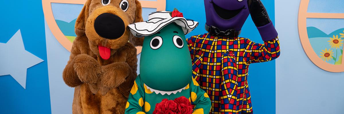 Dorothy the Dinosaur with her friends Wags the Dog and Henry the Octopus 
