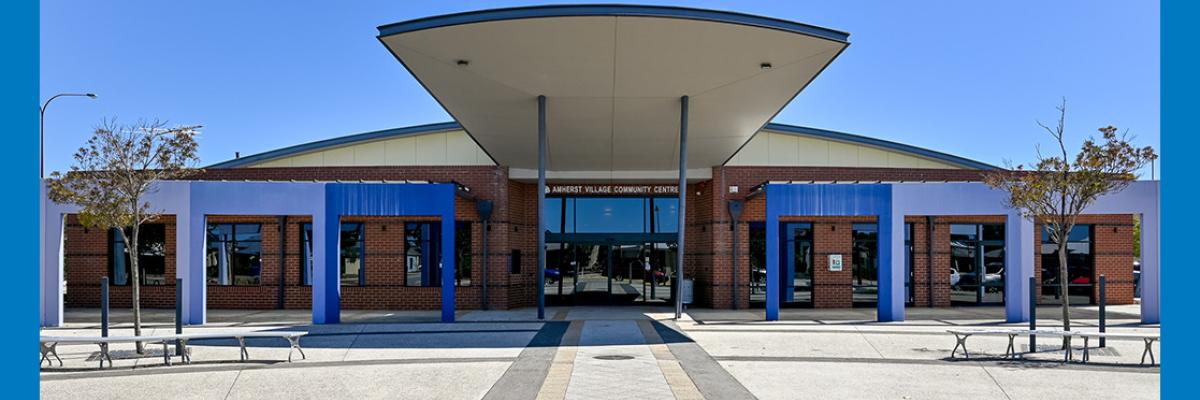 Entrance to the Amherst Village Library 2025
