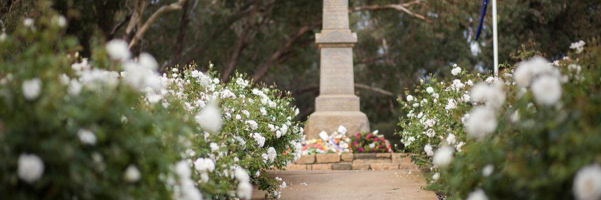 Anzac memorial at the Civic Centre Gardens