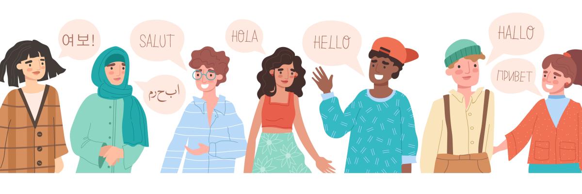 Multicultural people saying hello