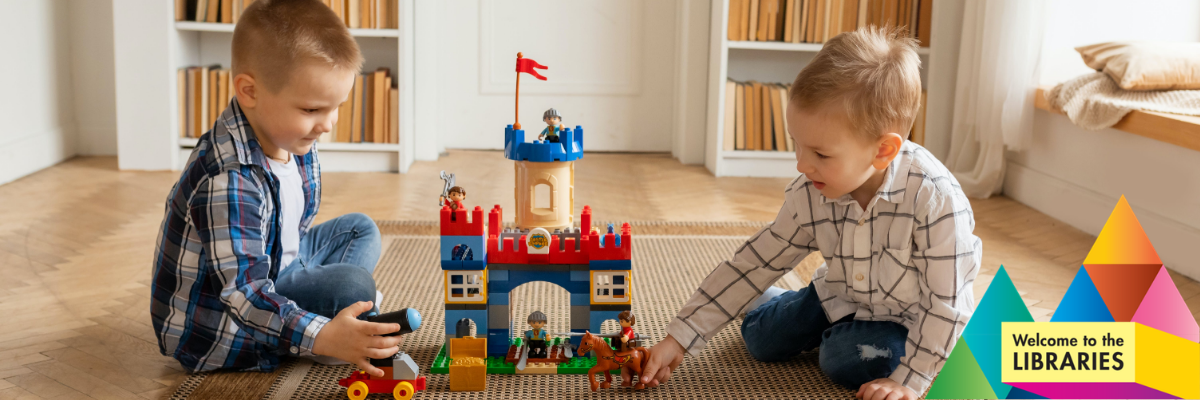 Kids playing with LEGO.