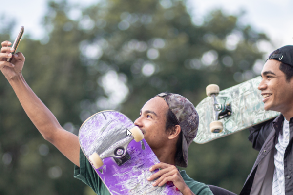 Teen Selfies at Skate Park