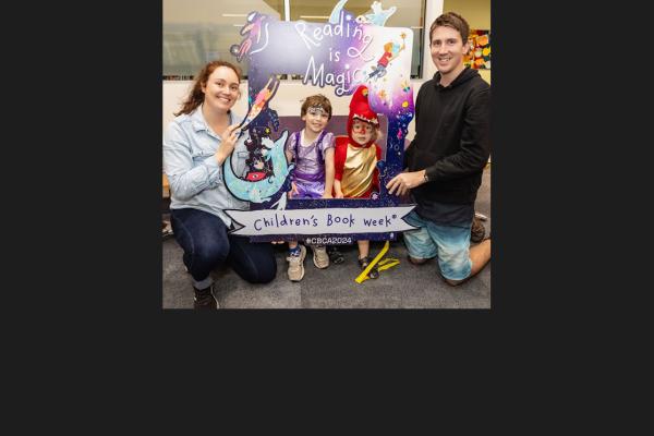 Parents and children at Children's Book Week 2024