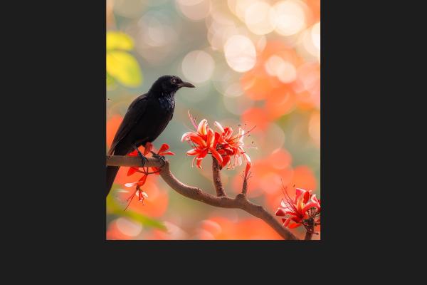 Sinhalese koel bird on a branch