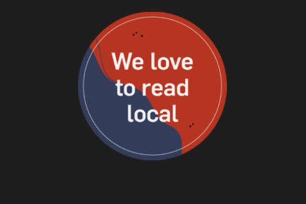 Love to read local red and blue button