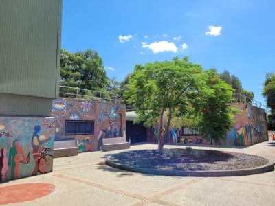 Langford Community Centre - exterior courtyard