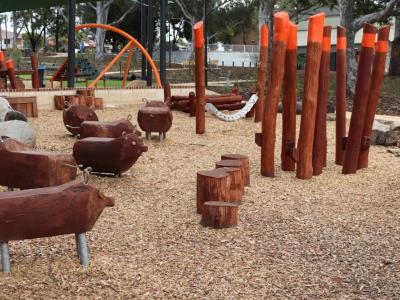 Homestead Park wooden animals