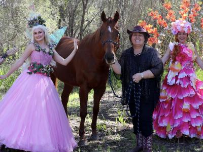 City of Gosnells Mayor (centre, with Ruby the horse), City staff and performers are ready for a magical season of free events for everyone in the community to enjoy