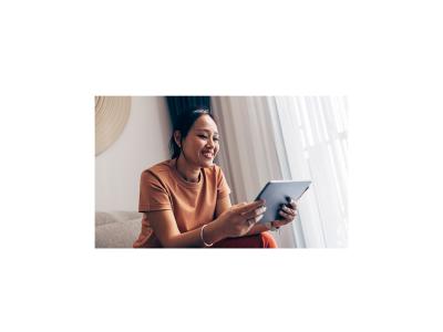 Woman looking at ipad