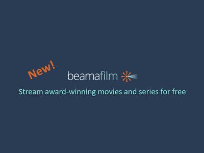 Logo and hero text for Beamafilm