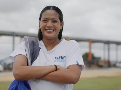 Local competitive swimmer Anisha Azizi, 15, travels up to eight times a week to East Perth to train