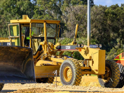 Earthmoving equipment at Sutherlands Park