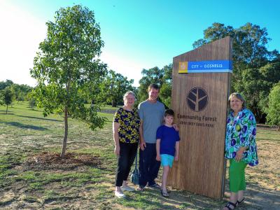 The Sharp family and Mayor Terresa Lynes at the City of Gosnells Community Forest
