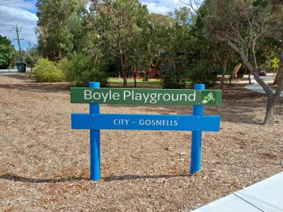 Boyle Playground park sign