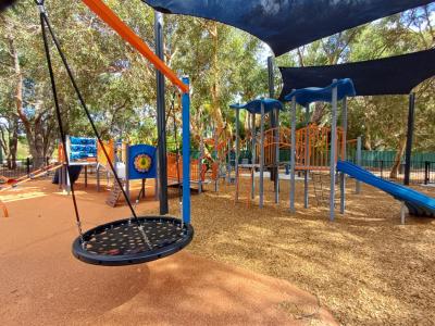 Boyle Playground with swing in foreground