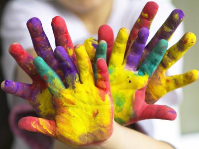 paint on hands