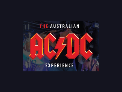 Text reading "The Australian AC/DC Experience", stylised in red and white.