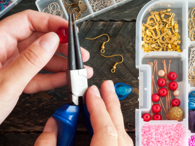Beads and jewellery paraphernalia.