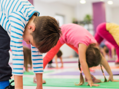 Kids doing yoga